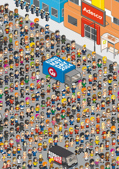  May Day Netparade creado por Paolo Pedercini, con avatares ideados por los propios cibermanifestantes. 