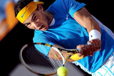 Rafael Nadal, durante su partido de las semifinales contra el letón Ernest Gulbis.