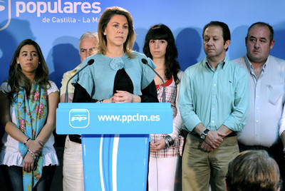 La presidenta del PP de Castilla-La Mancha, María Dolores de Cospedal, ayer, en un acto en Toledo.