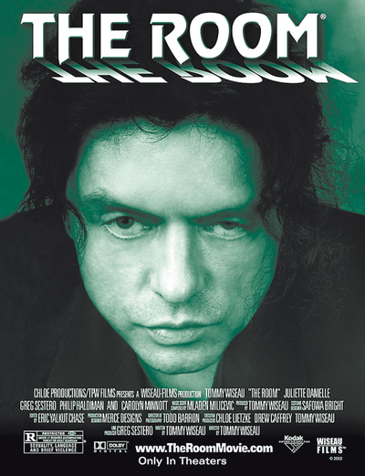  Tommy Wiseau, director, productor, guionista, protagonista y, ¡uh!, estrella del póster del  hit  basura  The room.  