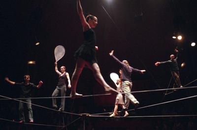 Un momento del espectáculo de Les Colporteurs.