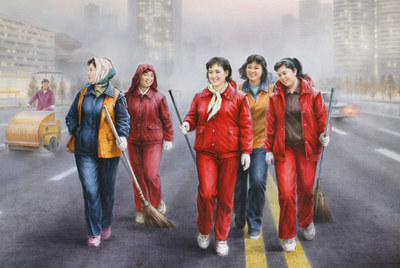  In early morning  (2010), lienzo del artista Ri Tong Gon.