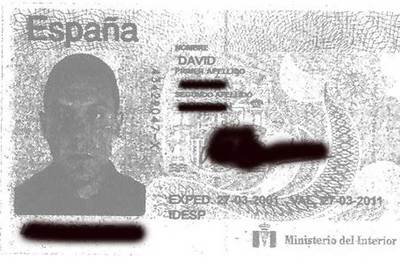 El DNI falso con el que Ata alquiló los coches para el traslado a Portugal.