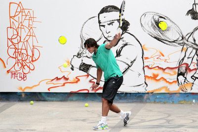 Nadal, el sábado durante una exhibición en París.