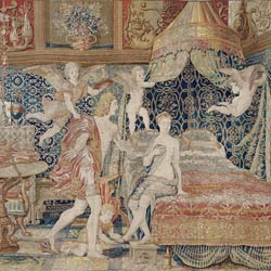  Cámara nupcial de Herse,  uno de los tapices de Willem de Pannemaker expuestos en el Museo del Prado.