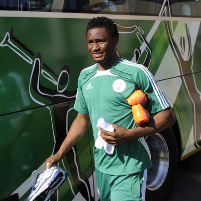 Obi Mikel, tras un entrenamiento.
