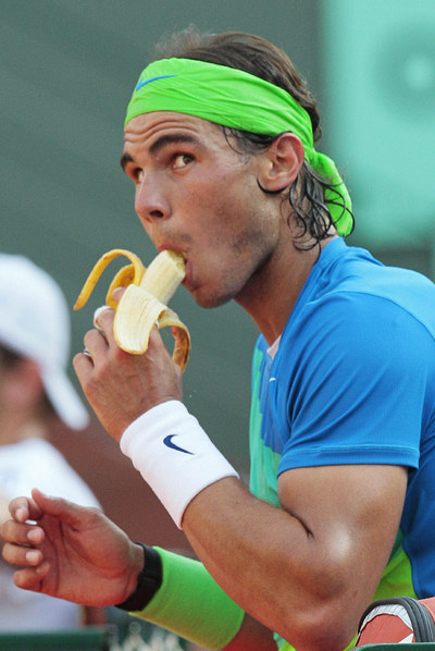 Rafael Nadal, en un descanso de su partido ante Jürgen Melzer.