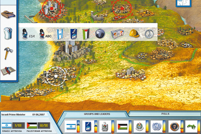  La Franja de Gaza, punto caliente del conflicto palestino-israelí, en un gráfico de  Peacemaker.  