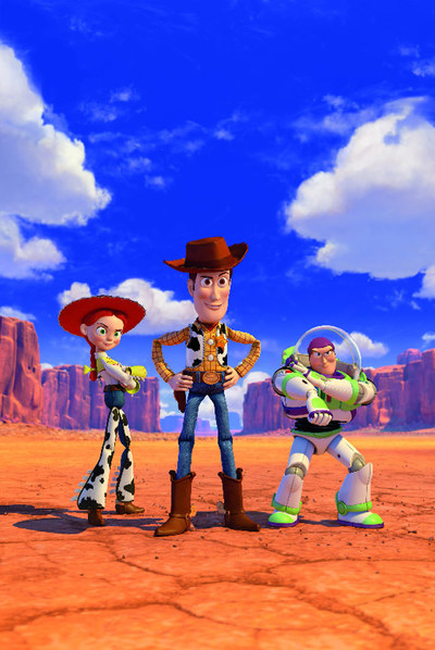 Woody, Jessie y Buzz Lightyear, los tres personajes principales de  Toy story 3. 