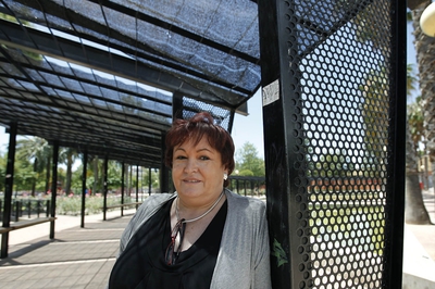 María José Broseta, presidenta de la Federación de Asociaciones de Vecinos de Valencia, tras la entrevista.