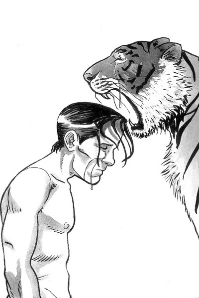 Una de las ilustraciones de la novela gráfica  El caso Pasolini.  