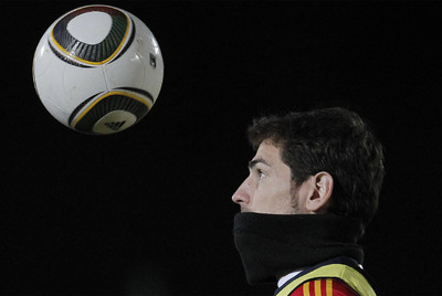 Casillas, en la sesión preparatoria de  ayer.