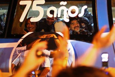 Más de 10.000 aficionados recibieron a la selección de Argentina en Buenos Aires