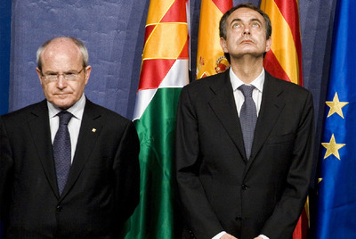 Montilla y Zapatero, durante un acto celebrado el pasado marzo.