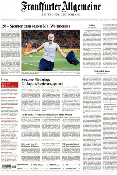 Portada del   Franffurter Allgemeine.  