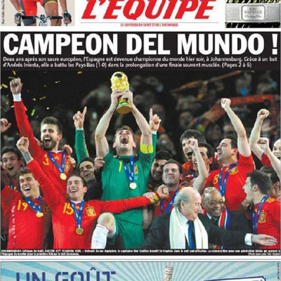 Portada de   L'Equipe.  