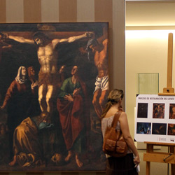 La obra atribuida a Ribalta se encontraba repintada y cubierta de suciedad.