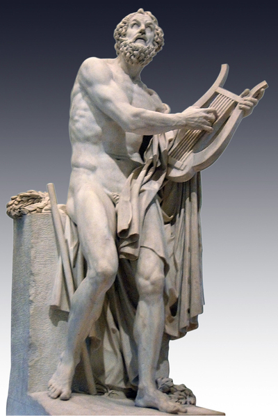  Homero  (1812), escultura de Philippe Laurent Roland expuesta en el Louvre.