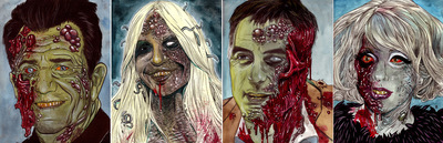 Mel Gibson, Donatella Versace, Robert Pattinson y Lady Gaga vistos por el ilustrador Rob Sacchetto.