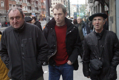 Los dirigentes  abertzales  Julen Aginako, Rufi Etxeberria y Tasio Erkizia.