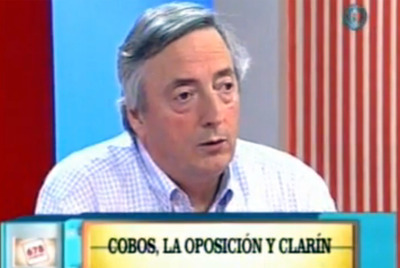 El ex presidente Néstor Kirchner, en el programa  6-7-8 .
