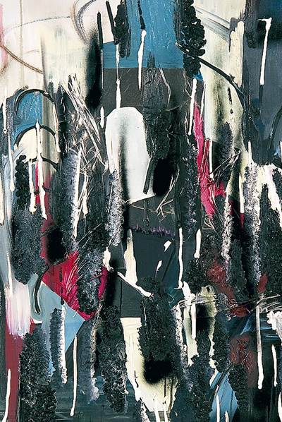 'Óleo, papel, pintura en spary en lienzo', de Valentina Liernur (Argentina, 1976)