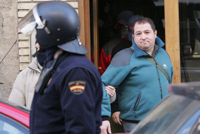 El dirigente  abertzale  Pernando Barrena, detenido en Beriozar (Navarra) en febrero de 2008.