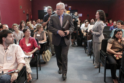 El magistrado Baltasar Garzón, ayer en los cursos universitarios de verano en El Escorial.