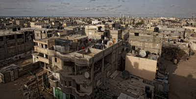 Una ciudad destruida. Vista panorámica del centro de Rafah, en la franja de Gaza