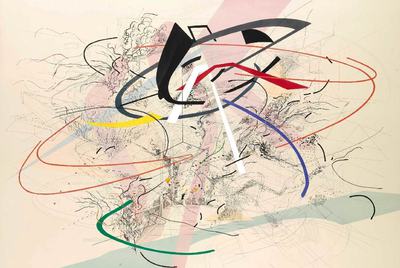 Obra  Sin título 1  de la artista etíope Julie Mehretu, que se subastará en Sotheby's.