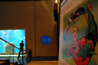 Paneles de la exposición  Cidades Sumergidas,  en el Salón Internacional del Cómic de A Coruña.