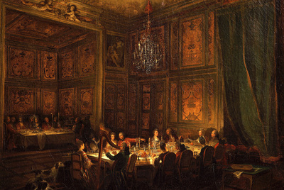   Cena del príncipe Conti en el palacio del Temple, en París   (1766), de Michel-Barthélemy Ollivier.