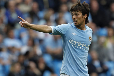 David Silva, en un partido con el Manchester City.