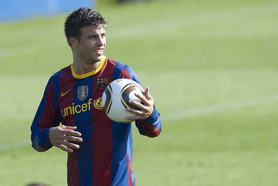 Piqué, durante la pretemporada