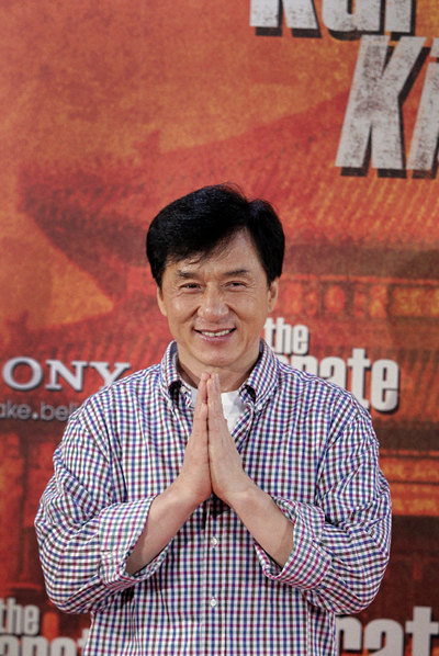 Jackie Chan, presentando en Madrid  The karate kid. 