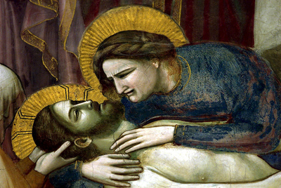 Detalle del fresco de Giotto  El entierro de Cristo , en la capilla Scrovegni de Padua.