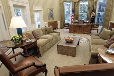 La decoración actual del despacho oval.