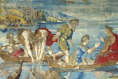  La pesca milagrosa,  uno de los cuatro tapices de Rafael que se podrán ver en el museo Victoria & Albert de Londres.