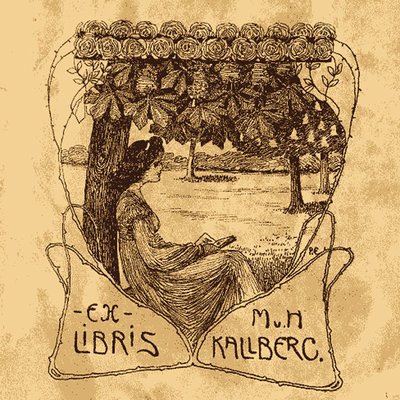 Ex libris de uno de los dueños de los libros.