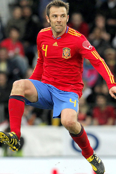 Marchena, en un partido con la selección.