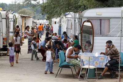 Vista general de un asentamiento ilegal en Indre, cerca de la ciudad de Nantes.
