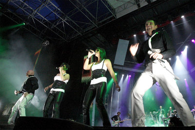 La Orquesta Panorama, en Ordes, hace dos años, durante la celebración de su 20º aniversario.