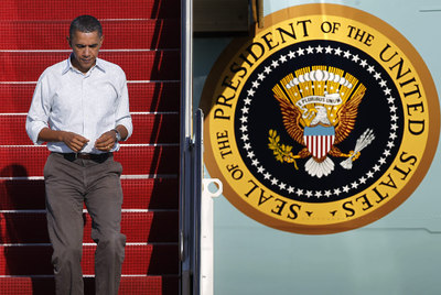 Barack Obama desembarca del  Air Force One  en la base de Andrews, cerca de Washington.