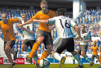  Holanda contra Alemania, visto por  Pro Evolution Soccer 2011.  