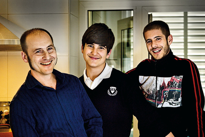 Joaquín Felipe, con sus hijos Joaquín y Guille