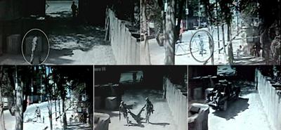 En las imágenes ofrecidas por Antena 3 Noticias se observa cómo el terrorista escapa tras tirotear a los españoles. Se cruza con un soldado en la puerta