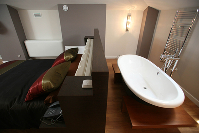  Una de las habitaciones del hotel Doña Mayor, en la localidad palentina de Frómista 