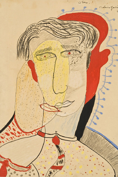  El beso,   de García Lorca (1925),  obra presente en la exposición.