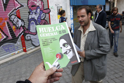 Un doble de Torrente, ayer en pleno rodaje de  Torrente 4. 