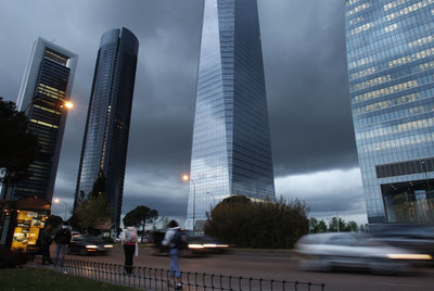 Las cuatro torres de Chamartín, en los antiguos terrenos de la Ciudad Deportiva.